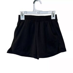 Athletic Works Girls Black Shorts Medium 7-8 Elastic Waist Pull On Gym Sports
